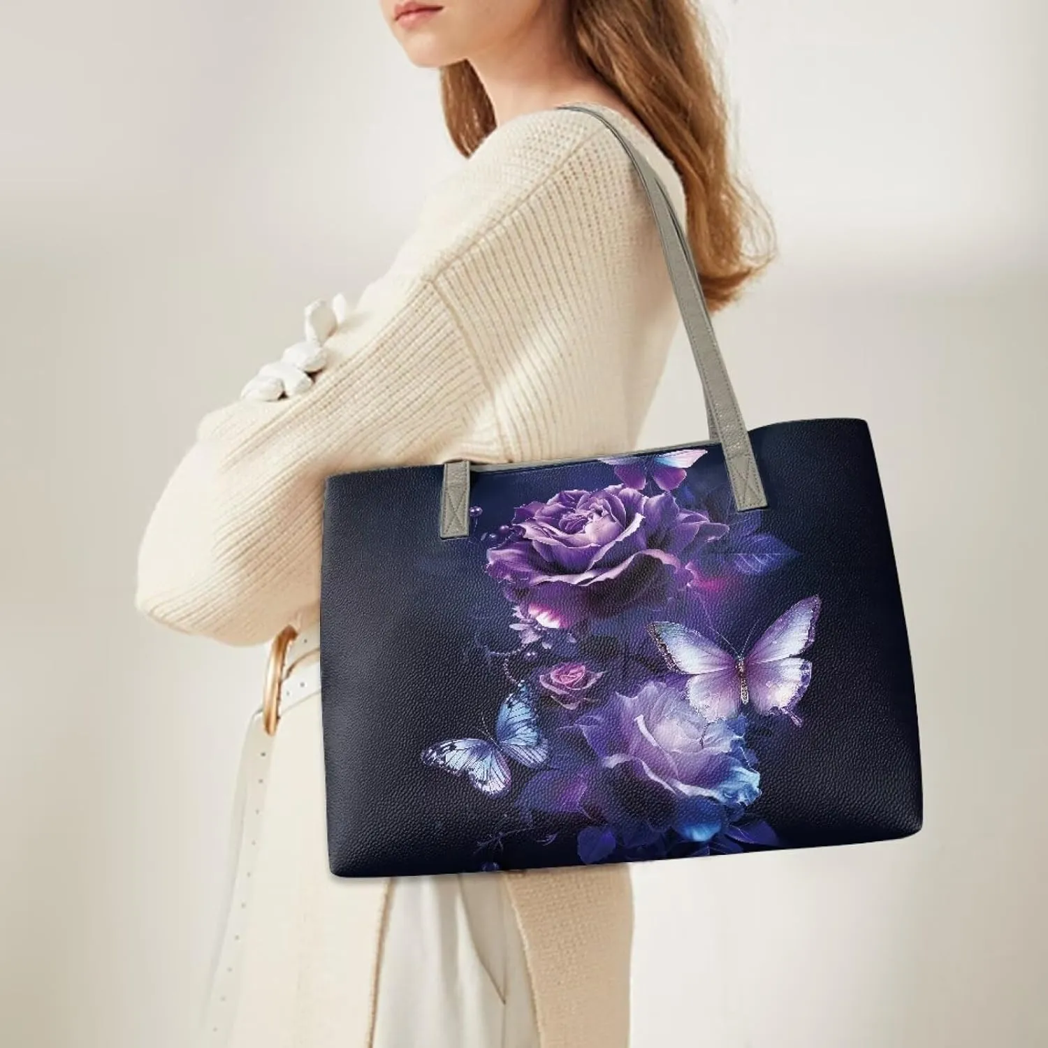 Leather Handbags Oversized Shoulder Bag Ladies Top Handle Purse for Women Designer Shoulder Tote Purse and Handbags