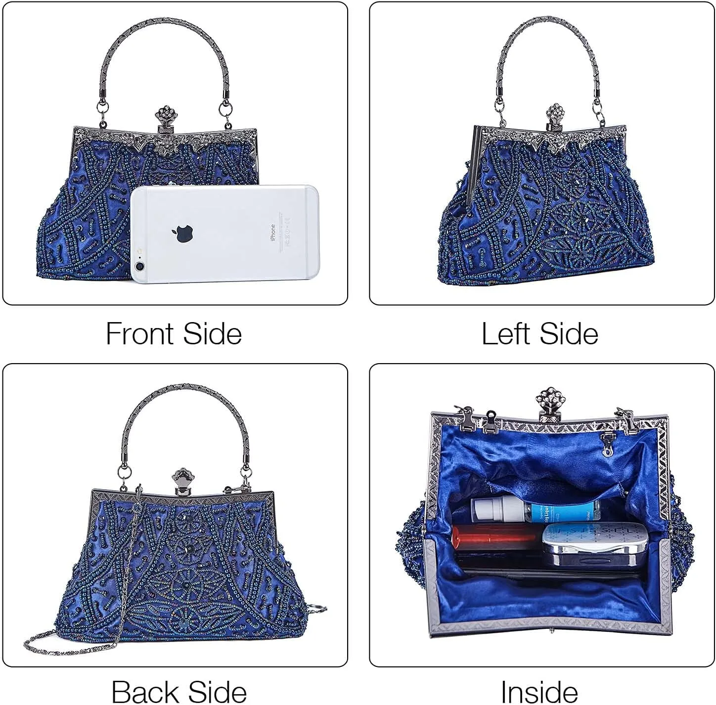 LIFEWISH 1920s Evening bags Unique Sequin Beaded Clutch Purses for Cocktail Wedding Party Prom
