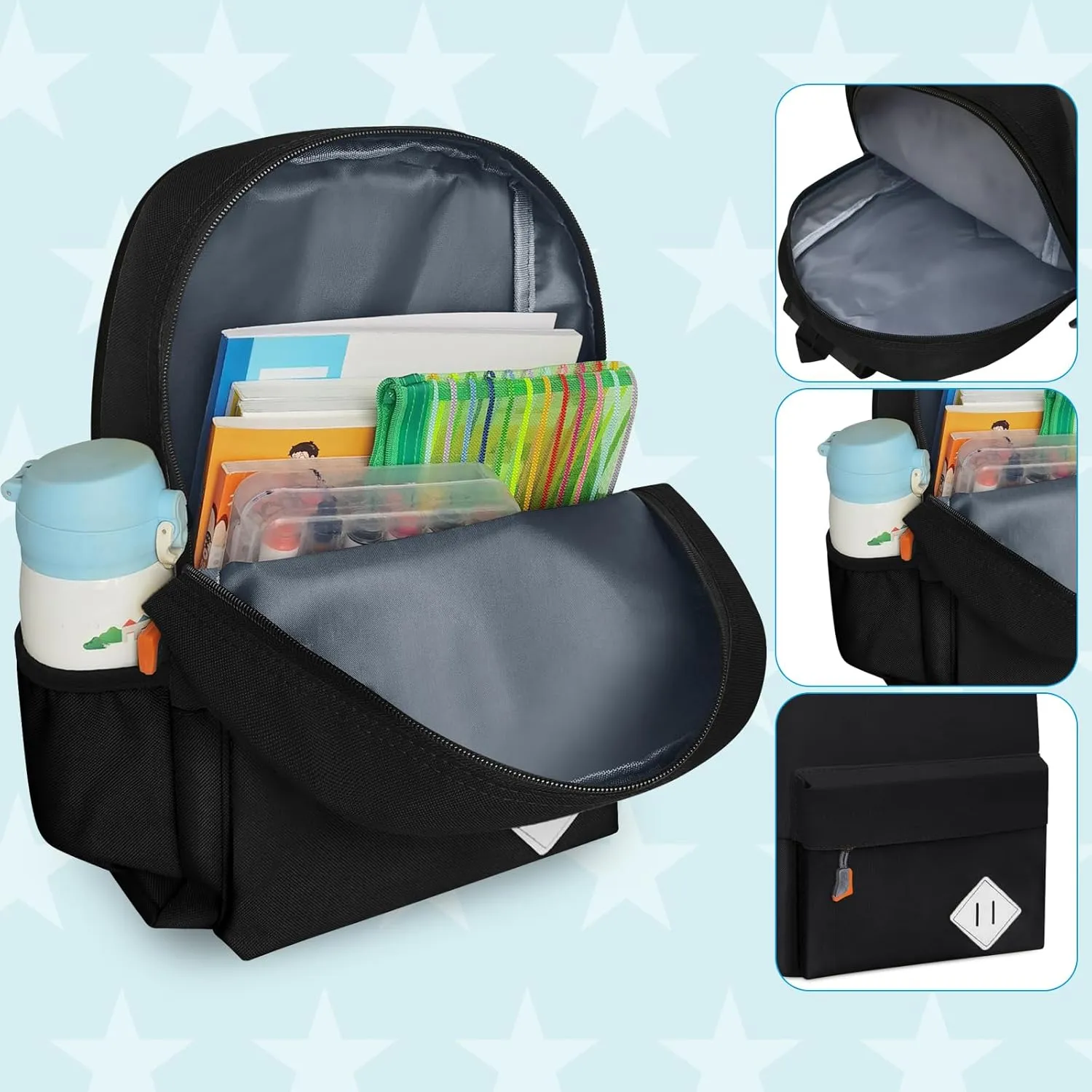 Little Kids Backpack for Girls Boys - Toddler Preschool Backpack School Bag Cute Kindergarten Backpack for Aged 3-8, Black