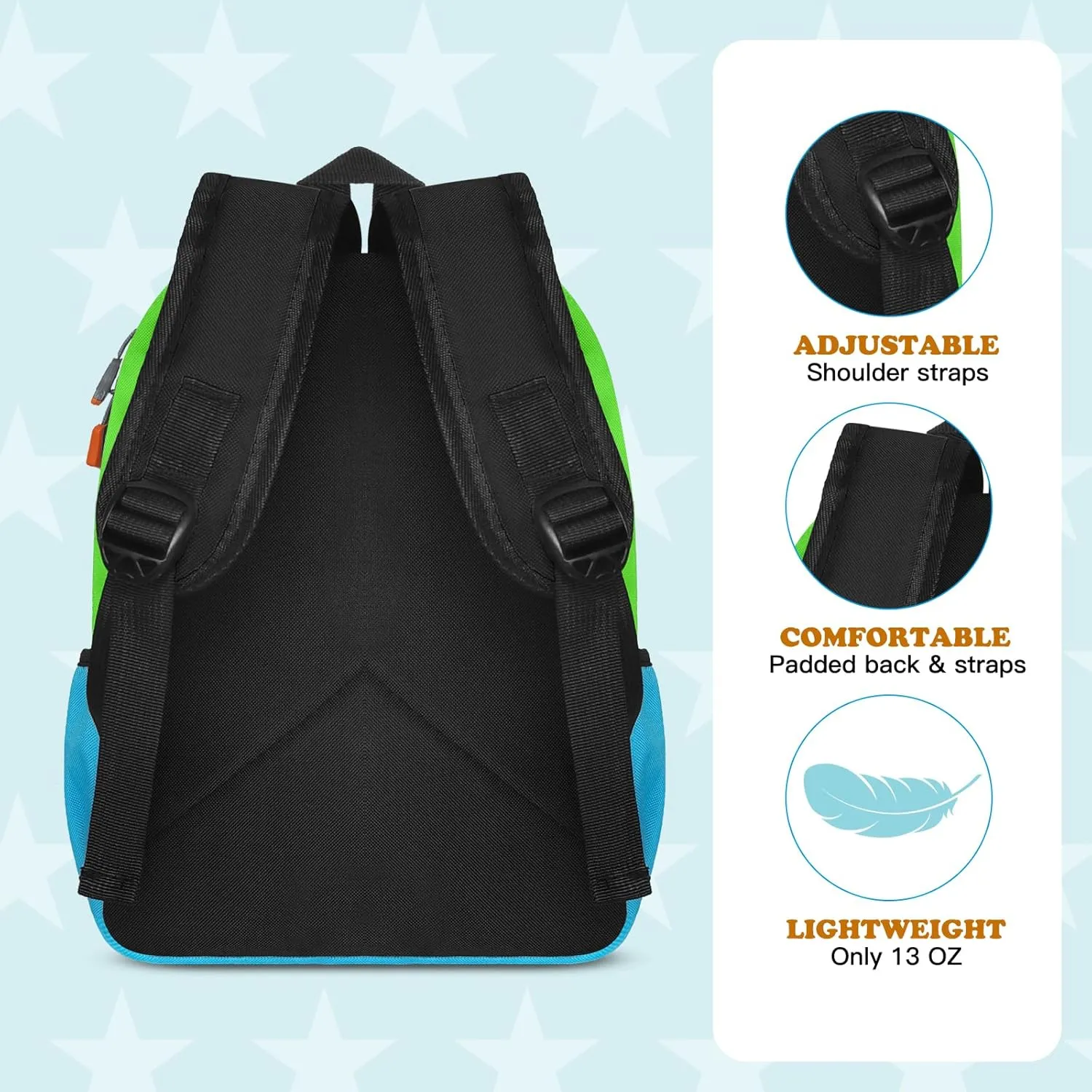 Little Kids Backpack for Girls Boys - Toddler Preschool Backpack School Bag Cute Kindergarten Backpack for Aged 3-8, Green Blue