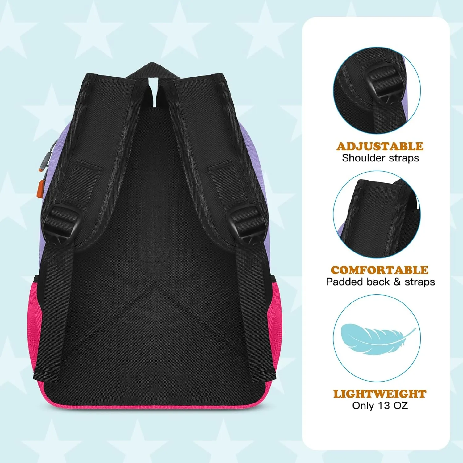 Little Kids Backpack for Girls - Toddler Preschool Backpack School Bag Cute Kindergarten Backpack for Aged 3-8, Purple Rose