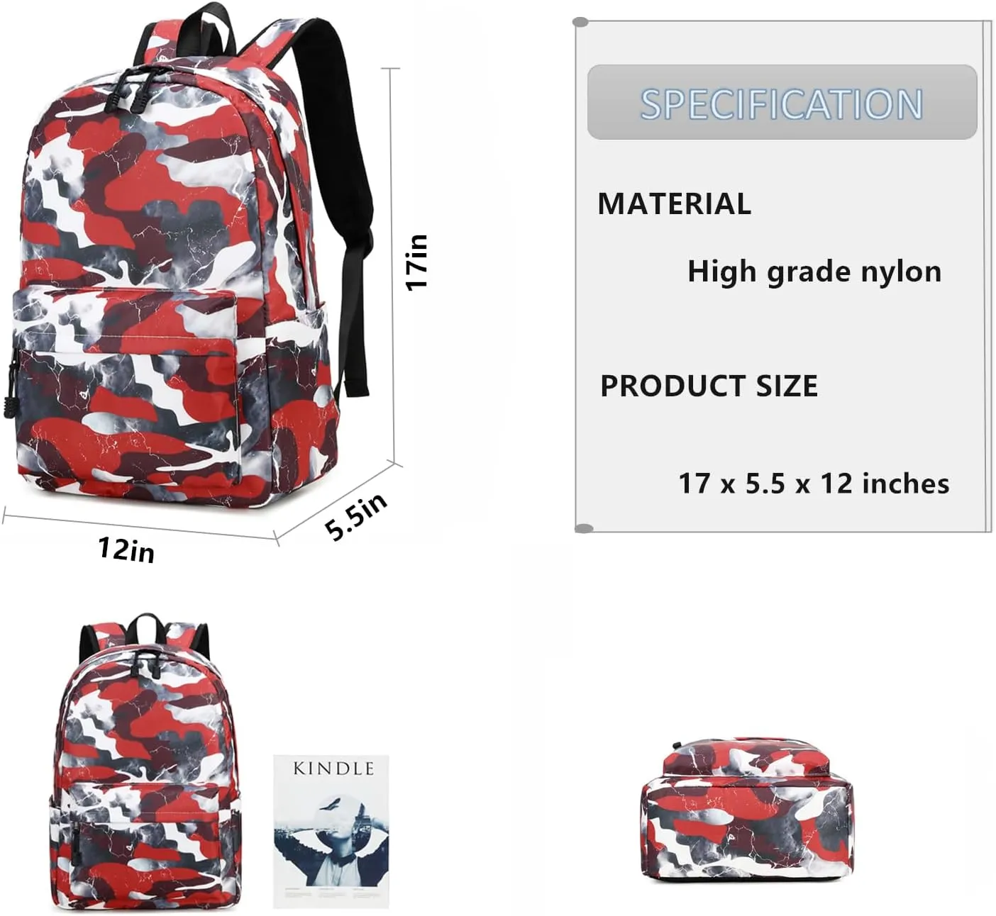 Lmwzh Backpack For Boys Elementary School Bags Kids Bookbag Waterproof Lightweight Durable (2023 Model) (A-Red)