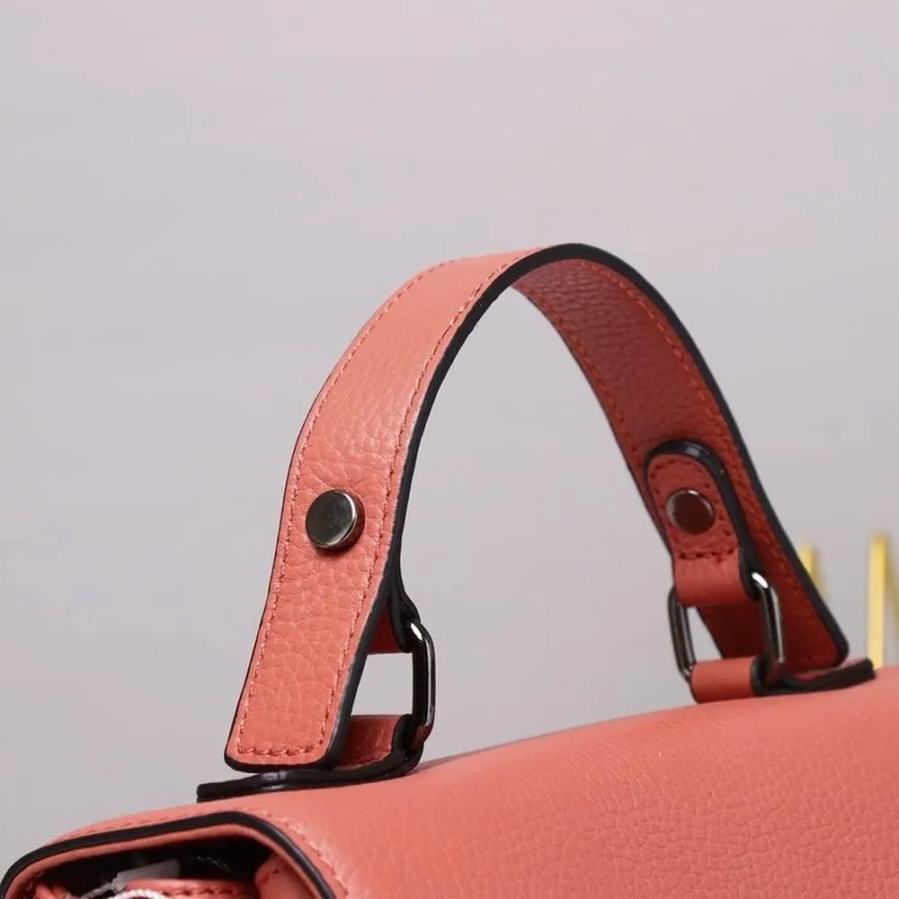 Lock Leather Square Bag Women's Unique Shoulder Bags Tote Bags Top Handle Satchel Handbags (Green) (Color : Red)