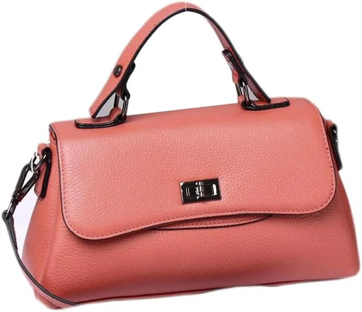 Lock Leather Square Bag Women's Unique Shoulder Bags Tote Bags Top Handle Satchel Handbags (Green) (Color : Red)