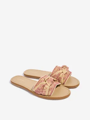 LUNA BLU Dusty Pink Knot-Detailed Slides