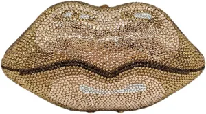 Luxury Women Rhinestone Lip Shaped Evening Clutch Purses Glitter Crystal Handbag Cute Unique Crossbody Bags for Prom