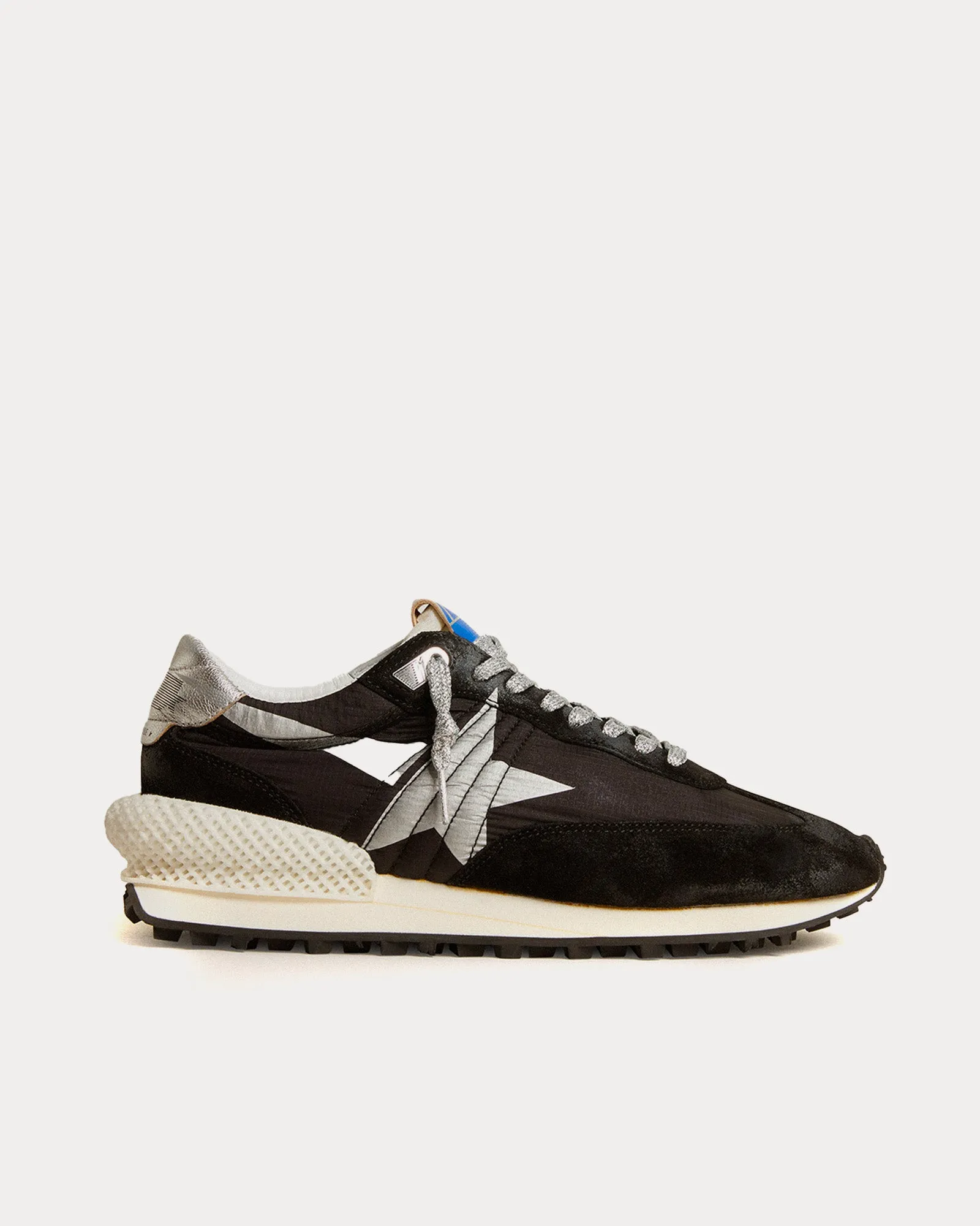 Marathon Ripstop Nylon & Star Black / Silver Low Top Sneakers
