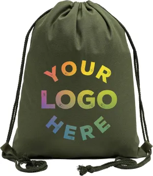 Mato & Hash Cotton Drawstring Backpacks, Add your logo here, Personalized Cinch Bags