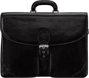 Maxwell Scott - Mens Luxury Leather Large Briefcase - 2 Sections for Files/Laptop - Handmade in Italy - The Tomacelli2