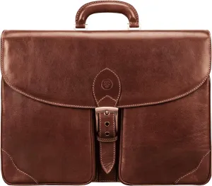 Maxwell Scott - Mens Luxury Leather Large Briefcase - 2 Sections for Files/Laptop - Handmade in Italy - The Tomacelli2