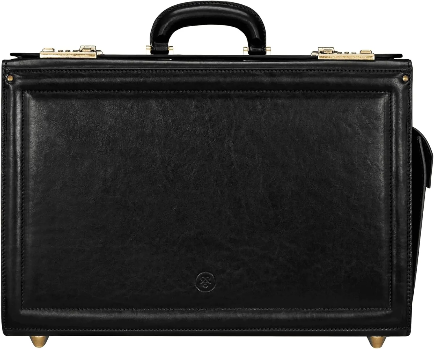 Maxwell Scott - Mens Luxury Leather Pilot Briefcase/Catalog Case with Combination Lock -Handmade in Italy -The Varese Black