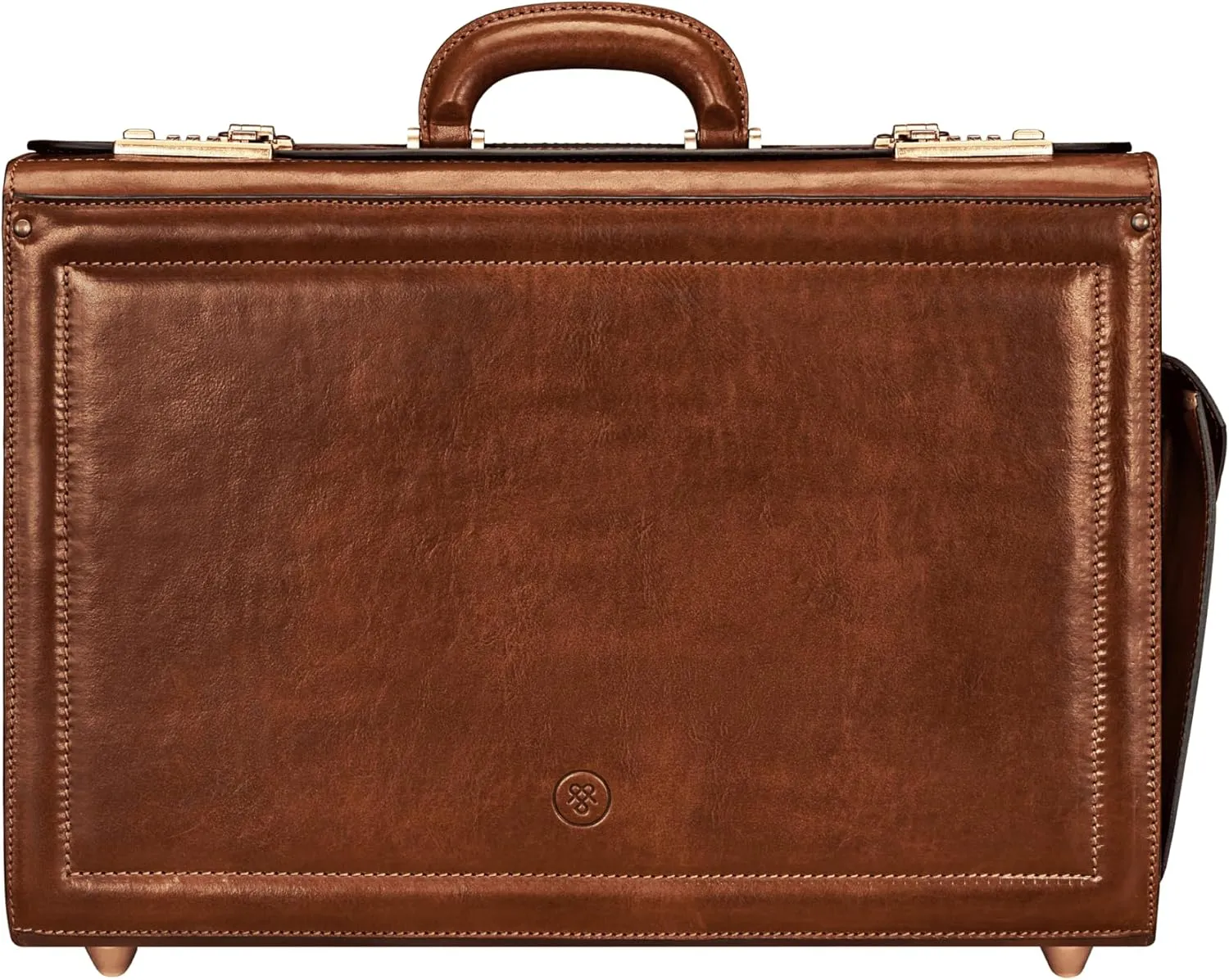 Maxwell Scott - Personalized Mens Luxury Leather Pilot Briefcase/Catalog Case with Combination Lock - The Varese Chestnut Tan