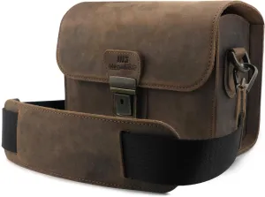 MegaGear Pebble Genuine Leather Camera Messenger Bag for Mirrorless, Instant and DSLR Cameras