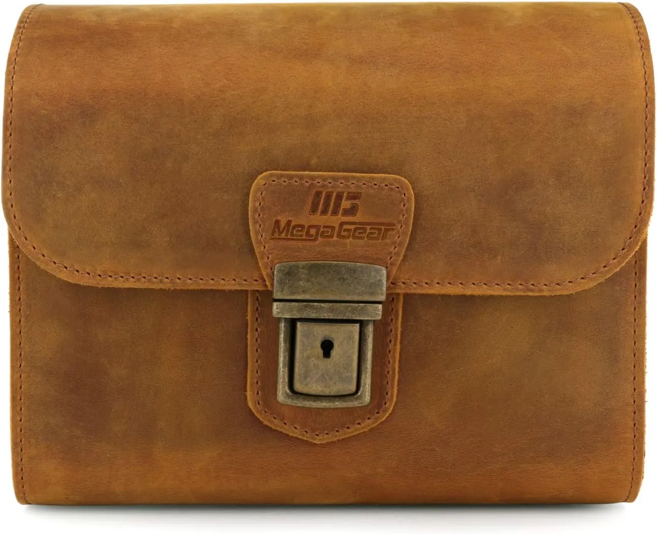 MegaGear Pebble Genuine Leather Camera Messenger Bag for Mirrorless, Instant and DSLR Cameras