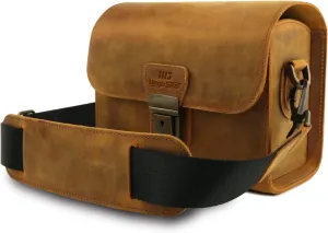 MegaGear Pebble Genuine Leather Camera Messenger Bag for Mirrorless, Instant and DSLR Cameras