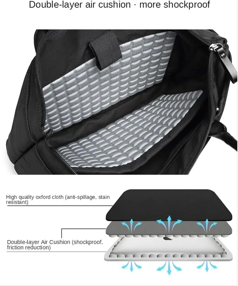 Men Casual Waterproof Oxford Briefcase Convertible 12/14/15.6 Inch Messenger Bags Handbag Business Shoulder Bag