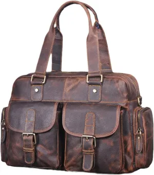 Men Leather Coffee Casual Men Briefcase Business Laptop Case Attache Messenger Bag Tote Bag
