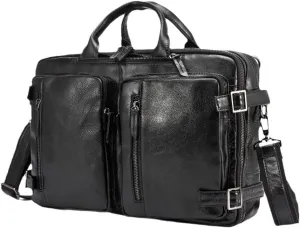 Men Oil Waxy Leather Antique Business Travel Briefcase Laptop Bag Attache Messenger Bag Portfolio Tote