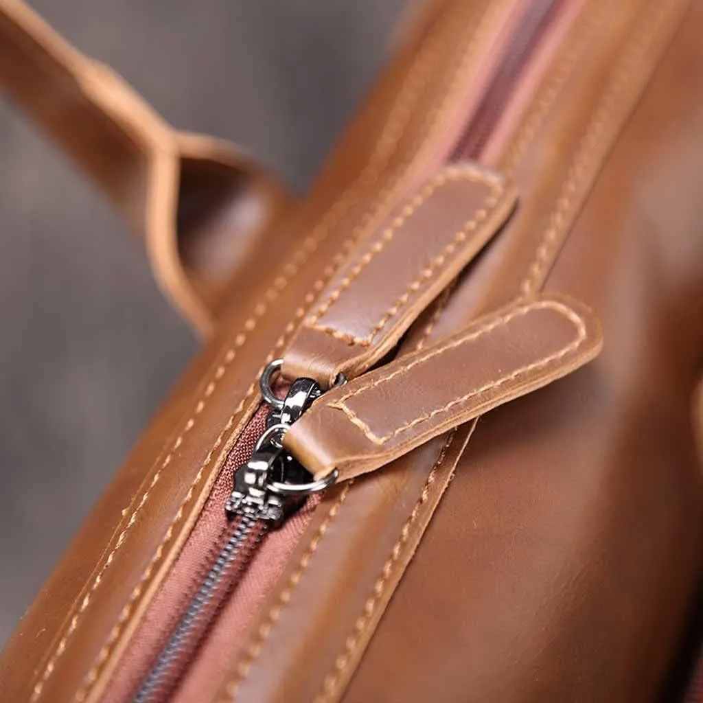 Men Pu Leather Briefcase Convertible 14 Inch Messenger Bags Handbag Multifunctional Youth Business Work Shoulder Bag