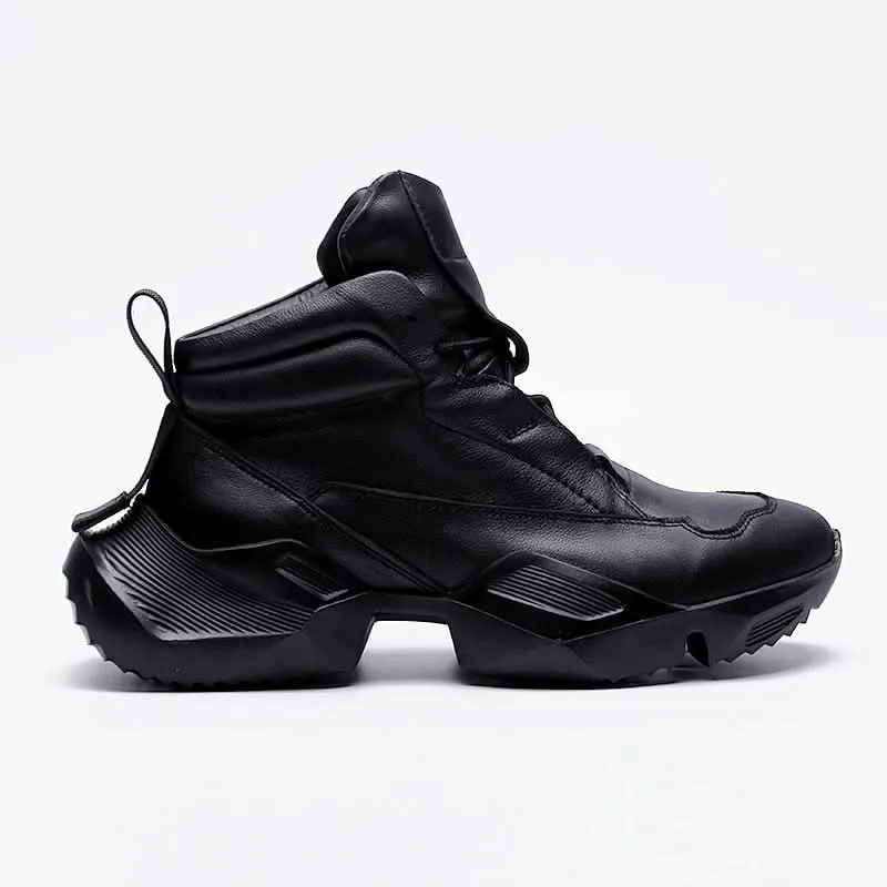 Men's Black Leather Ankle Boots - Classic Comfort