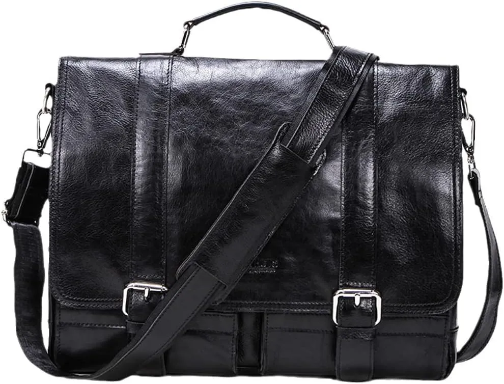Men's Genuine Leather Business Briefcase Handbag Laptop Casual Large Shoulder Bag Vintage Messenger Bags