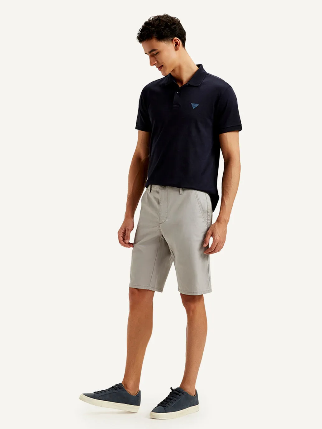 Men's Grey Tapered Shorts