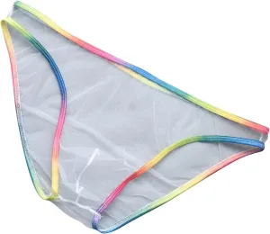 Mens Sexy Briefs Mesh See Through Lingerie Low Rise Underwear U Shaped Pouch Fun Underwear Comfort Breathable Panties