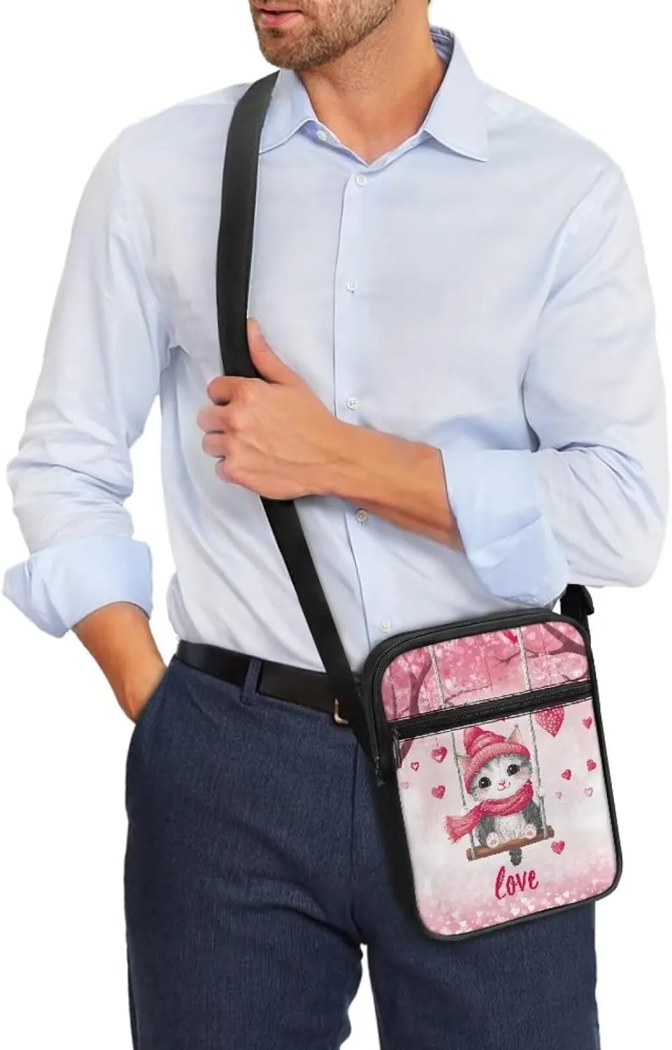Messenger Bag Satchel Crossbody Bags for Men and Women Unisex Lightweight Small Travel Portable Zipper Office Bag