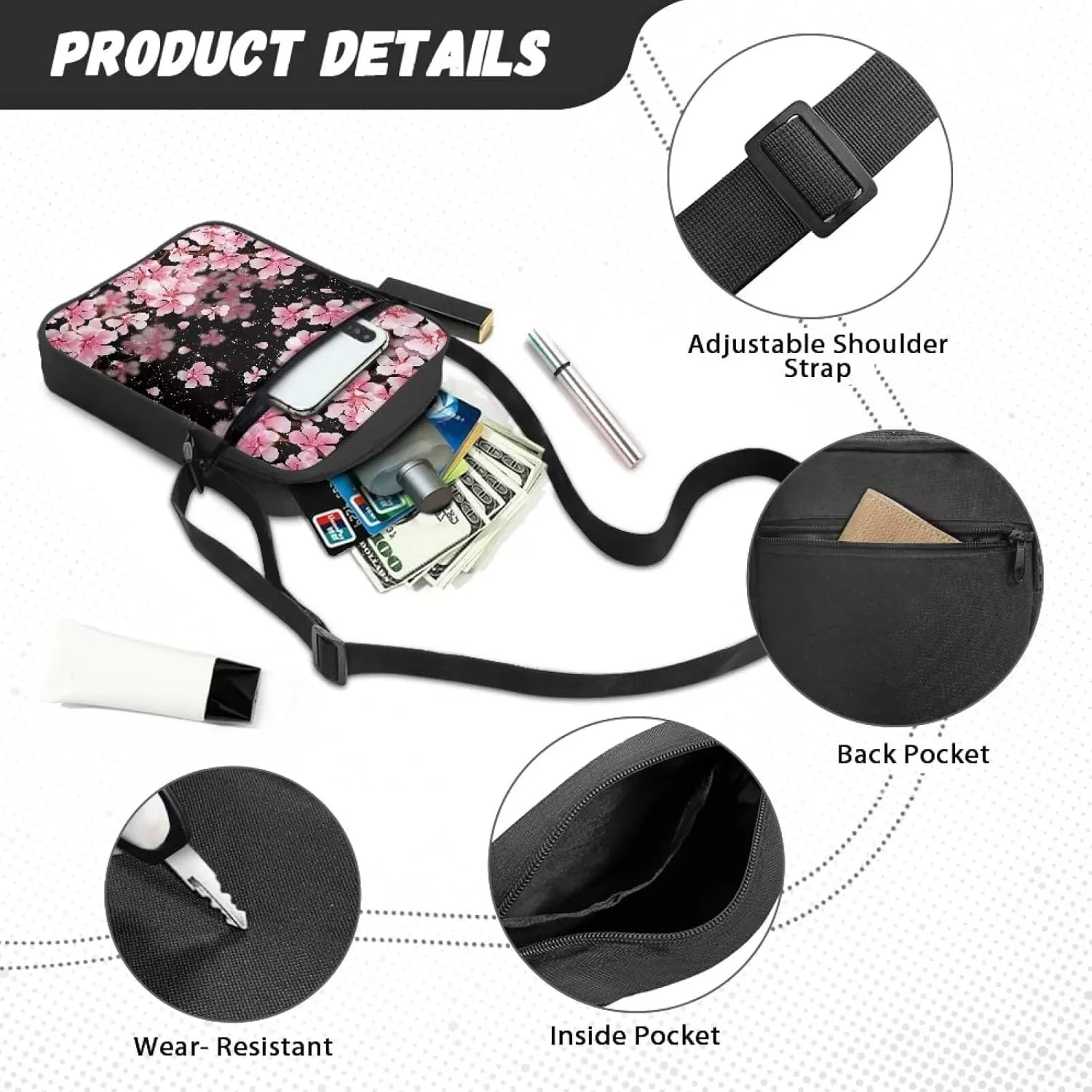 Messenger Bag Satchel Crossbody Bags for Men and Women Unisex Lightweight Small Travel Portable Zipper Office Bag