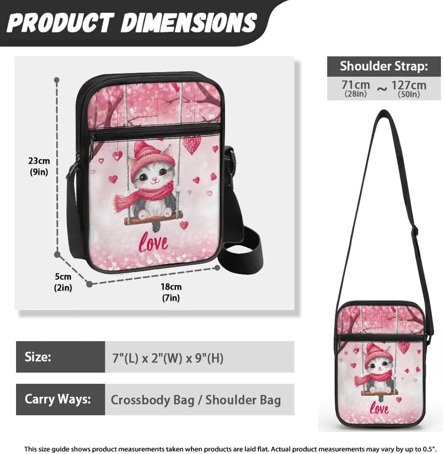 Messenger Bag Satchel Crossbody Bags for Men and Women Unisex Lightweight Small Travel Portable Zipper Office Bag