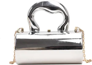 Metallic Purse, Unique Evening Bags with Chain Shoulder Strap Metallic Clutch Handbags for Women