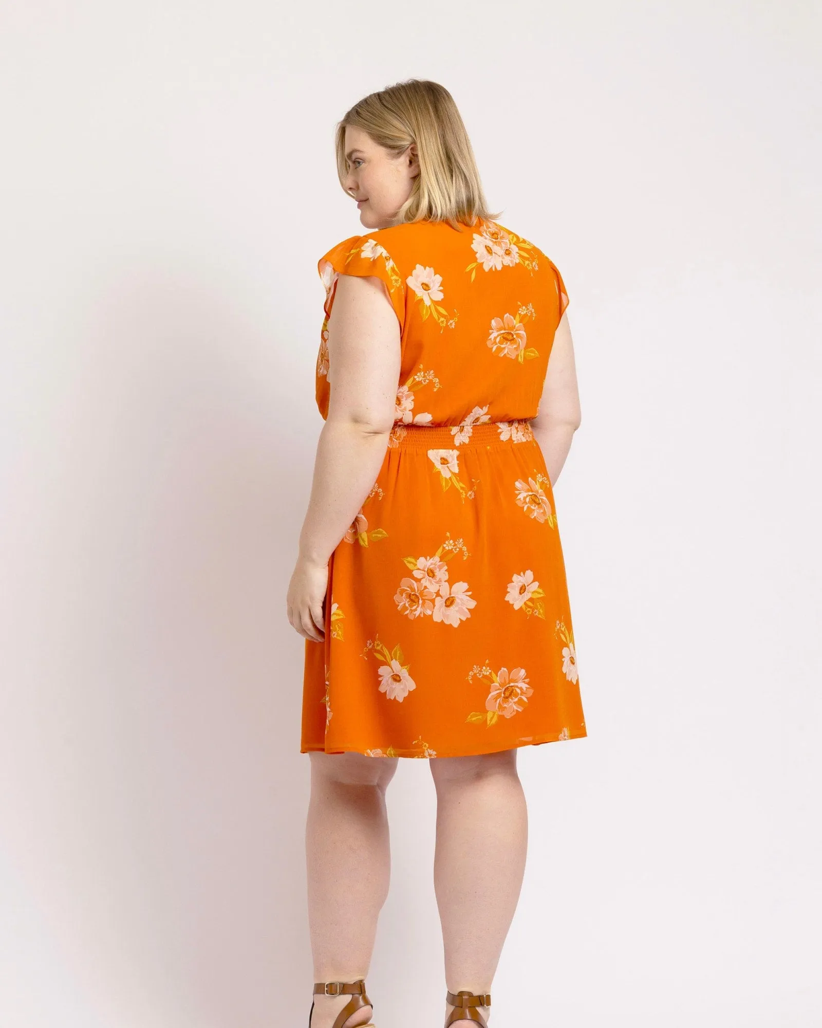 Milana Flutter Sleeve Dress | M730 ORANGE