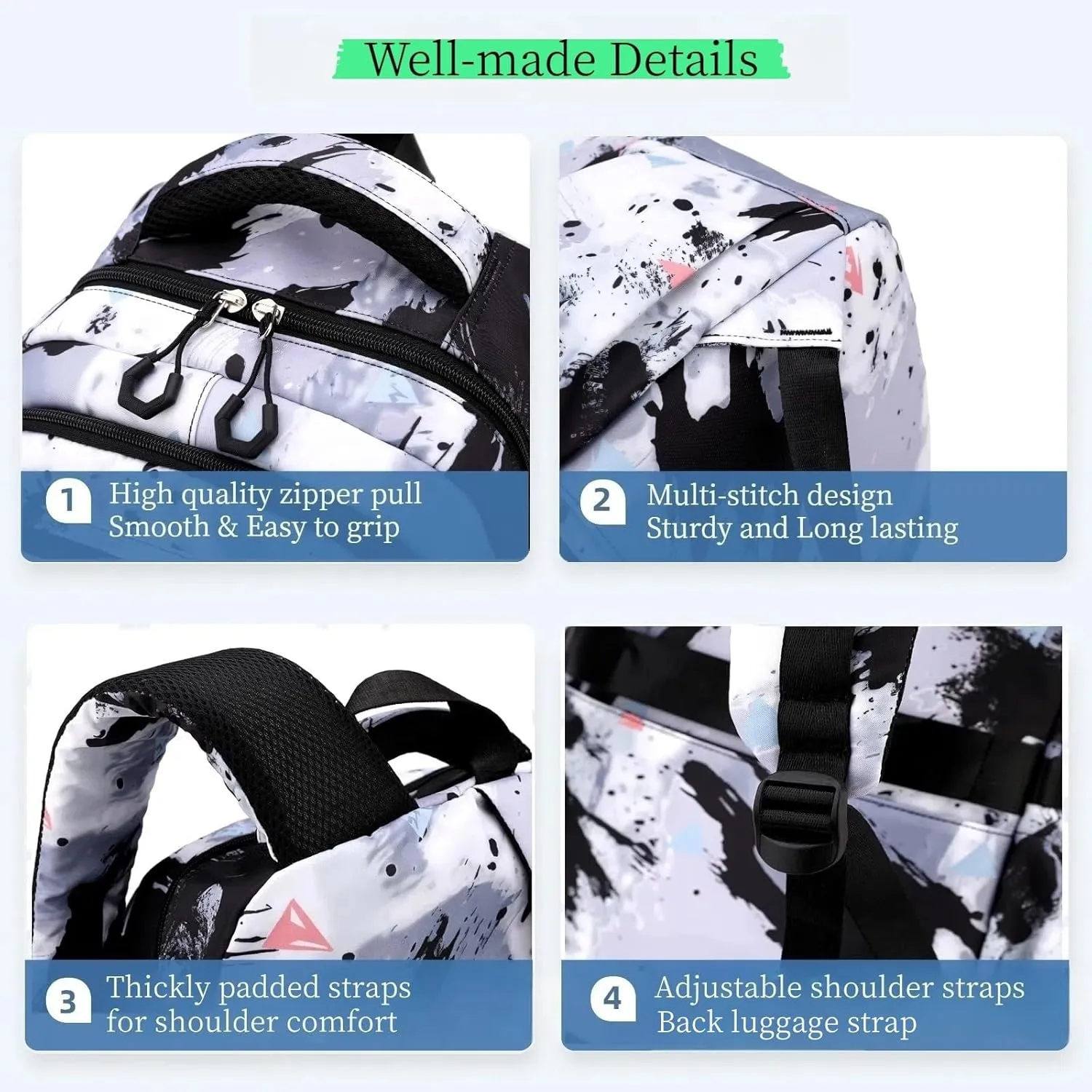 MITOWERMI Blue Backpack for Girls Bookbag School Bags Multi-pocket Girls Backpack for School Elementary Students Schoolbags Teens Kids Back packs (Sky Blue)