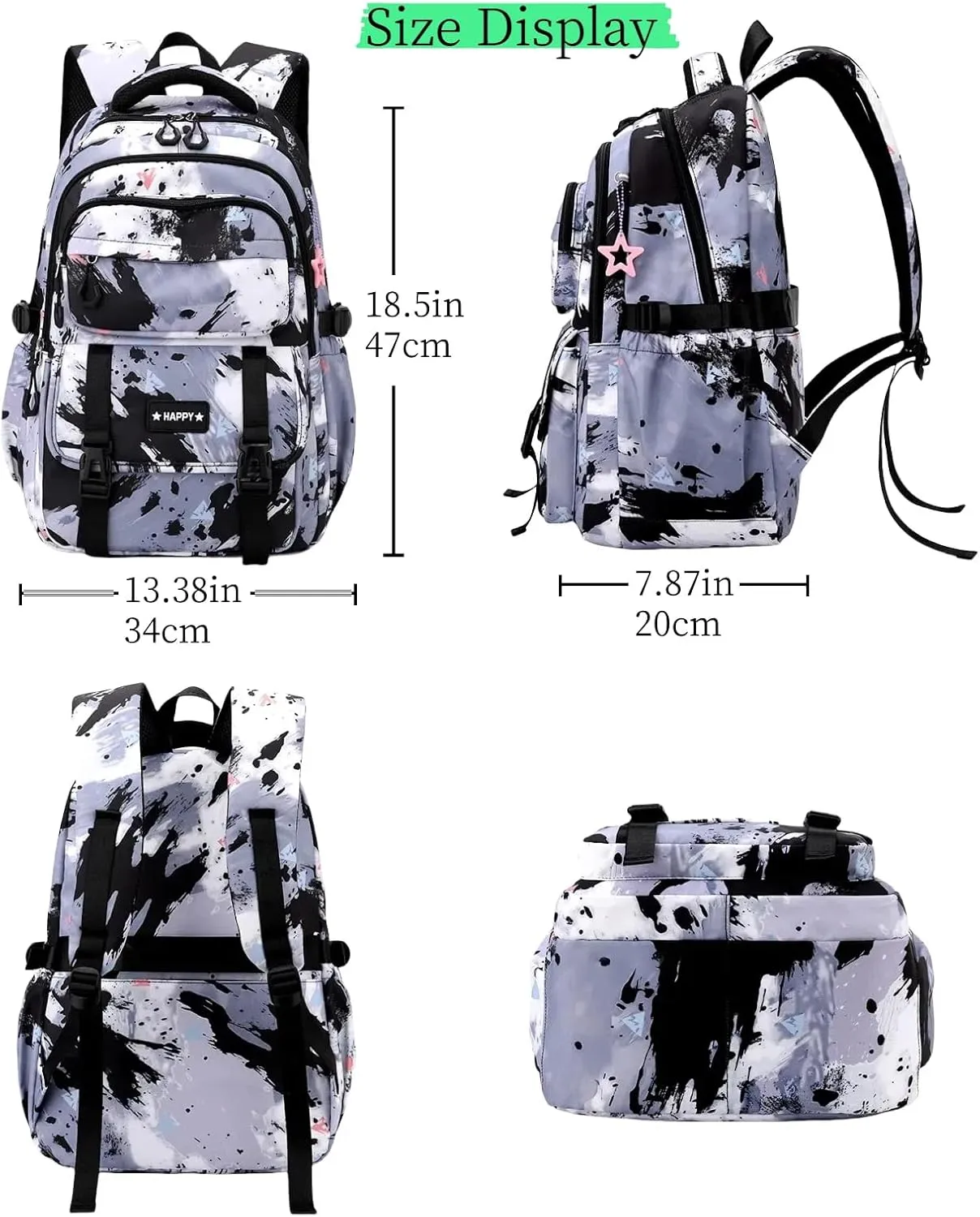 MITOWERMI Blue Backpack for Girls Bookbag School Bags Multi-pocket Girls Backpack for School Elementary Students Schoolbags Teens Kids Back packs (Sky Blue)