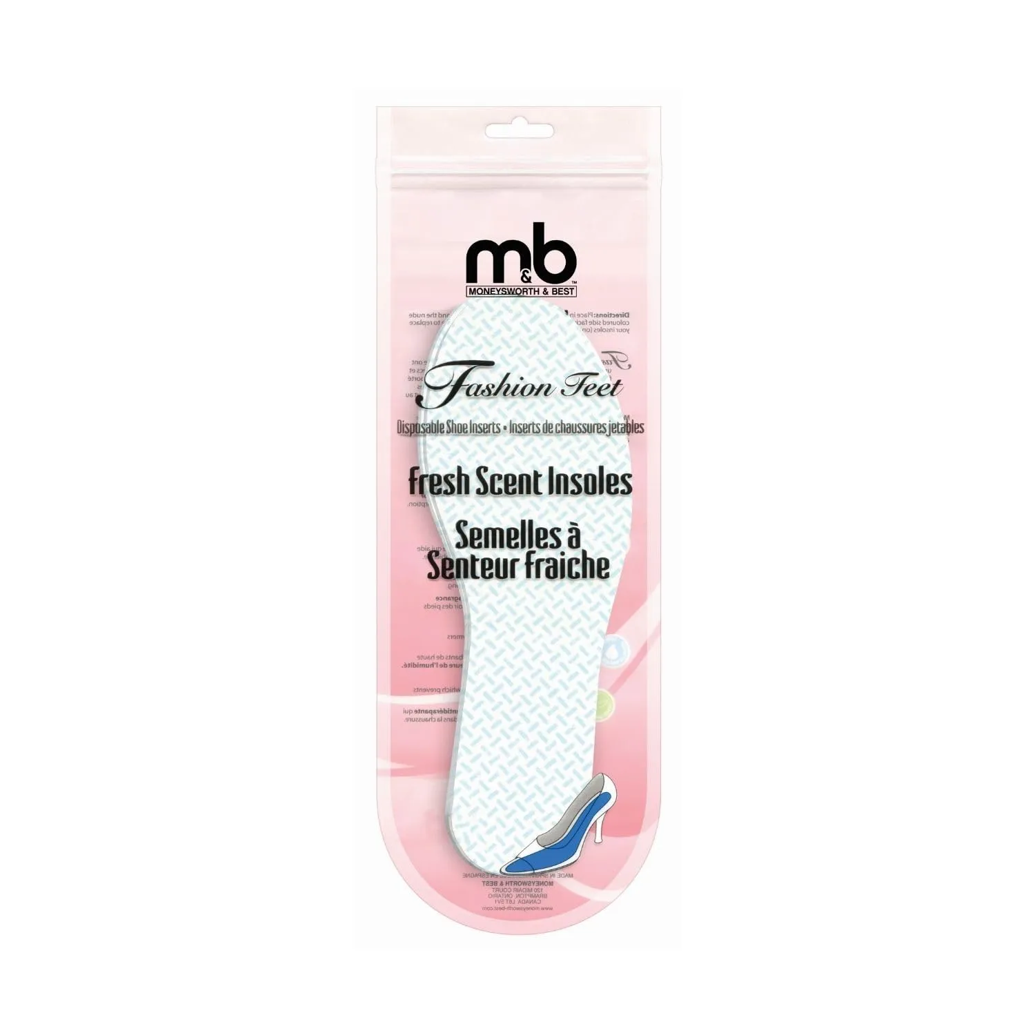 Moneysworth & Best Fashion Feet Fresh Scent Insole, Women's 7