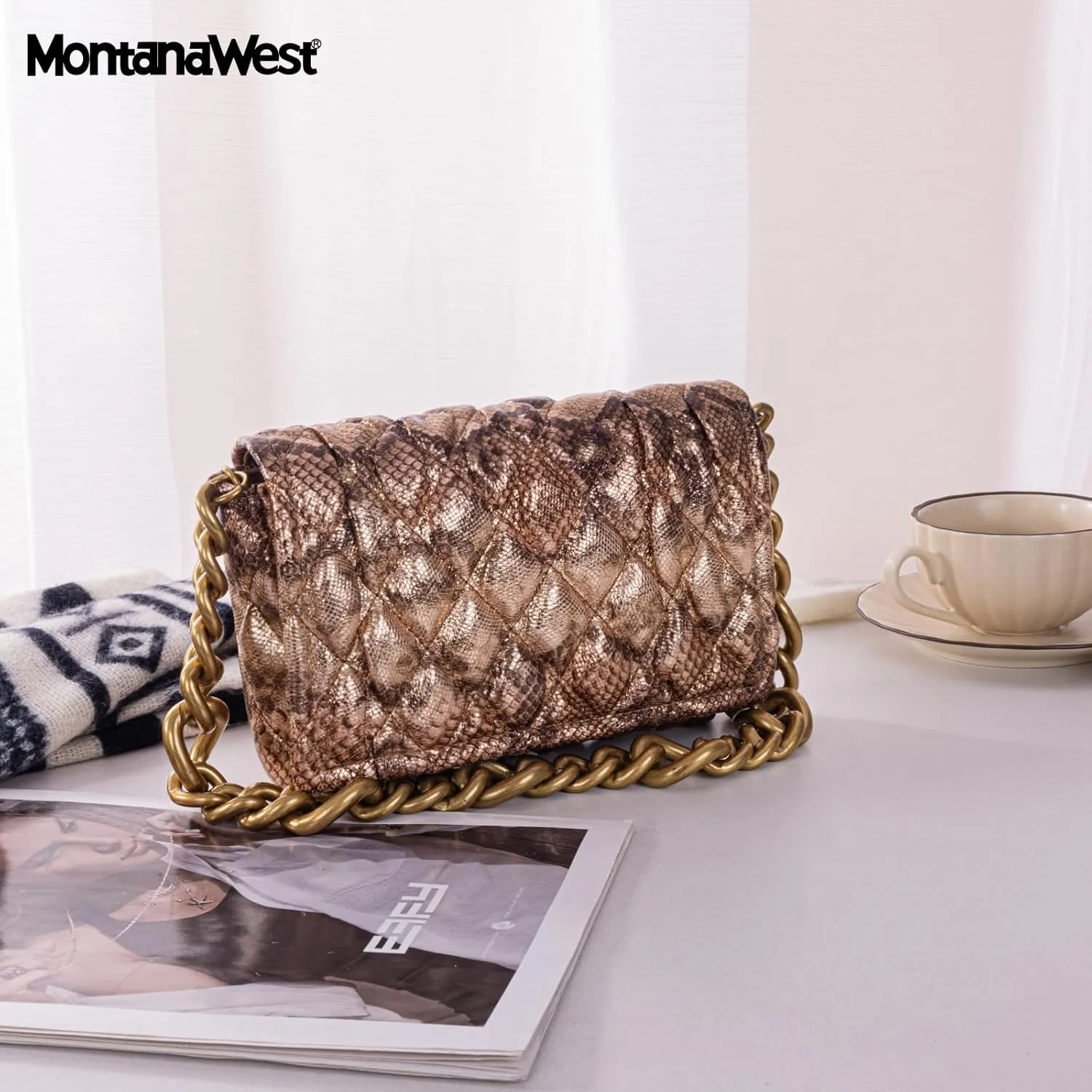 Montana West Quilted Handbags for Women Crossbody Bags Trendy Small Purses and Top Handle Handbags