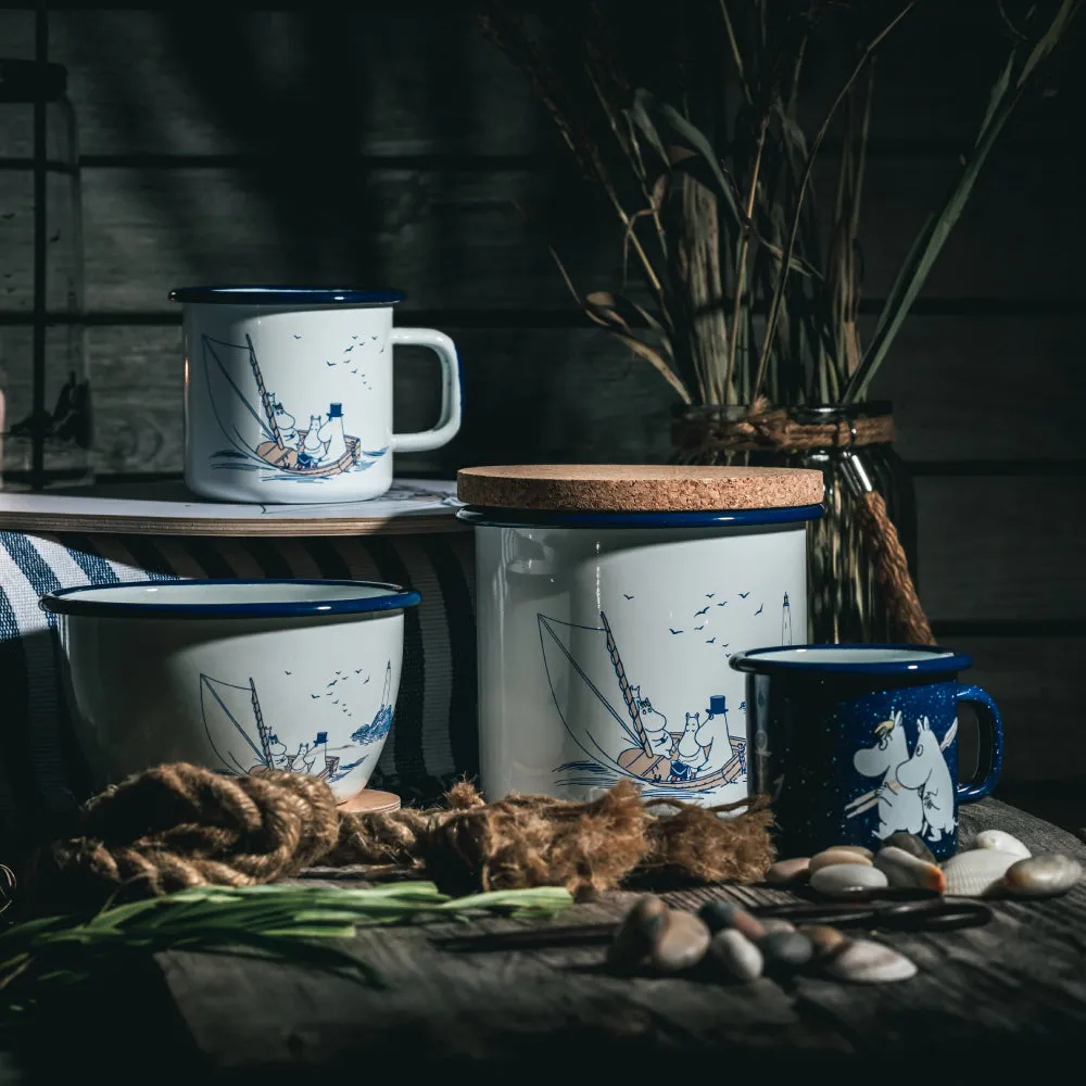 Moomin Enamel Jar 1.3 L with lid Sailors