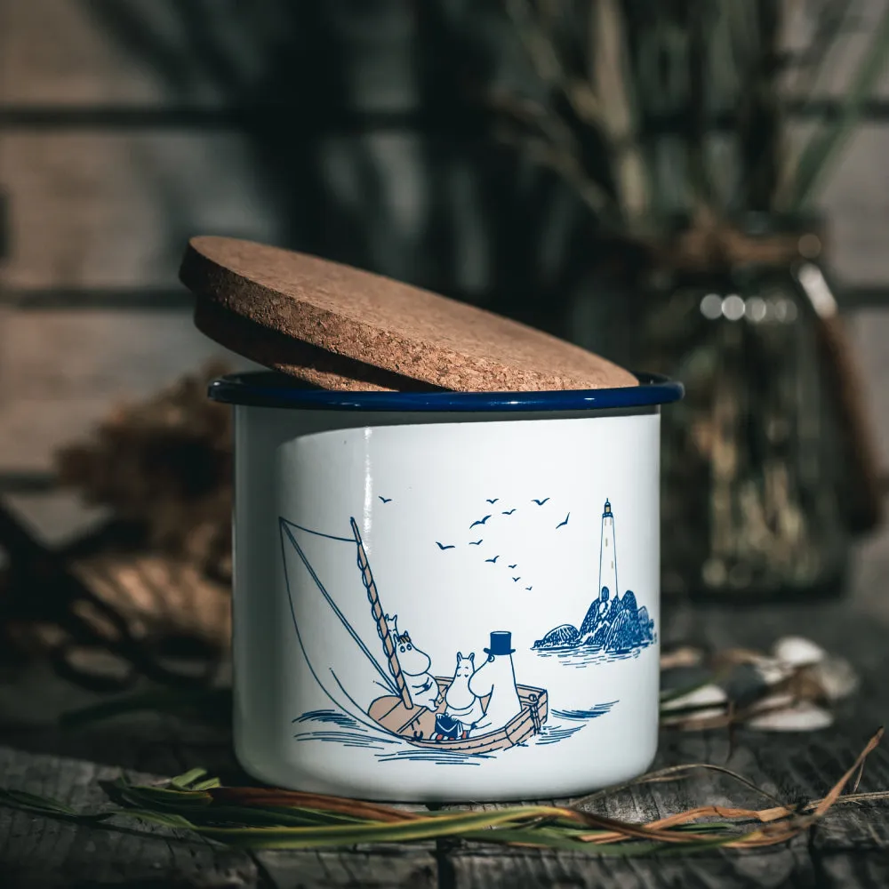 Moomin Enamel Jar 1.3 L with lid Sailors