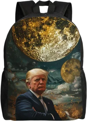 Moon Trump Backpack Waterproof Anti Theft Durable Light Laptop Bag Backpacks For Women Men Travel Gym Backpack