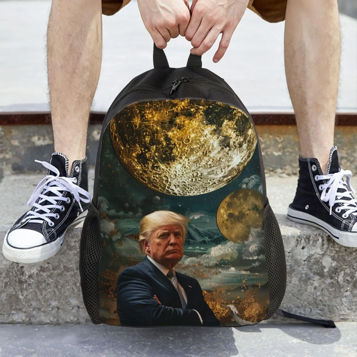 Moon Trump Backpack Waterproof Anti Theft Durable Light Laptop Bag Backpacks For Women Men Travel Gym Backpack