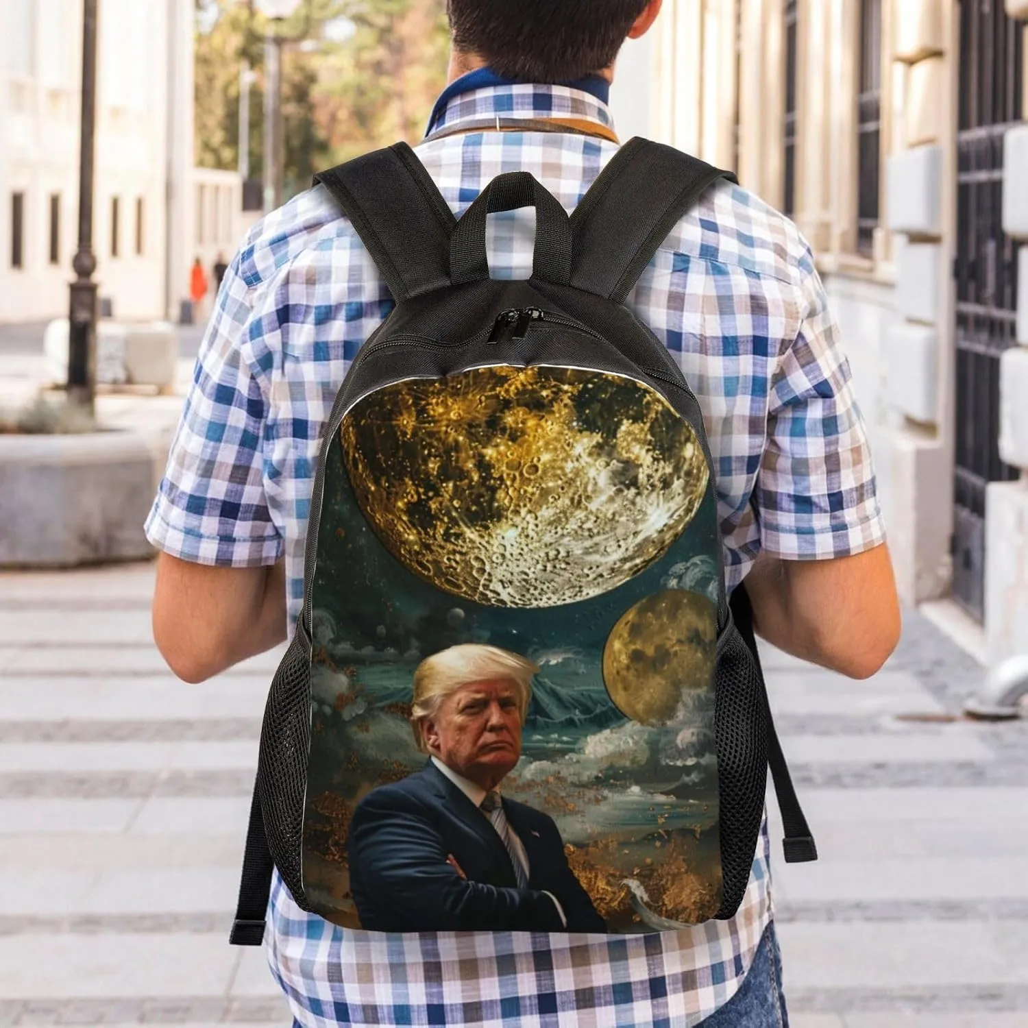 Moon Trump Backpack Waterproof Anti Theft Durable Light Laptop Bag Backpacks For Women Men Travel Gym Backpack