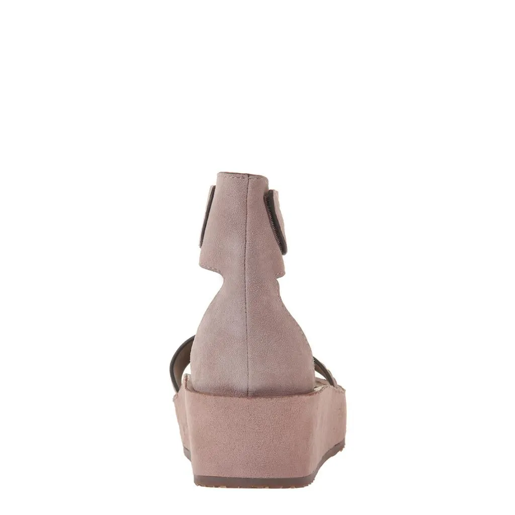 NAKED FEET - RENZI in PECAN Wedge Sandals