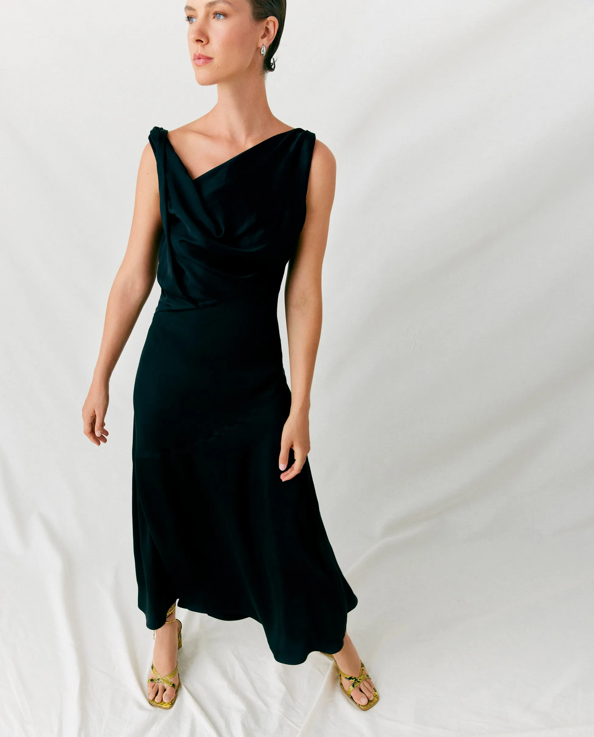 NATALIA | Vestido midi asimétrico