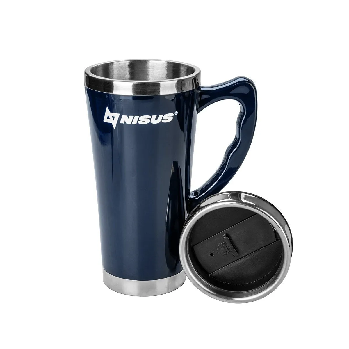 Nisus Stainless Steel Tumbler with Handle and Lid Blue 15 oz
