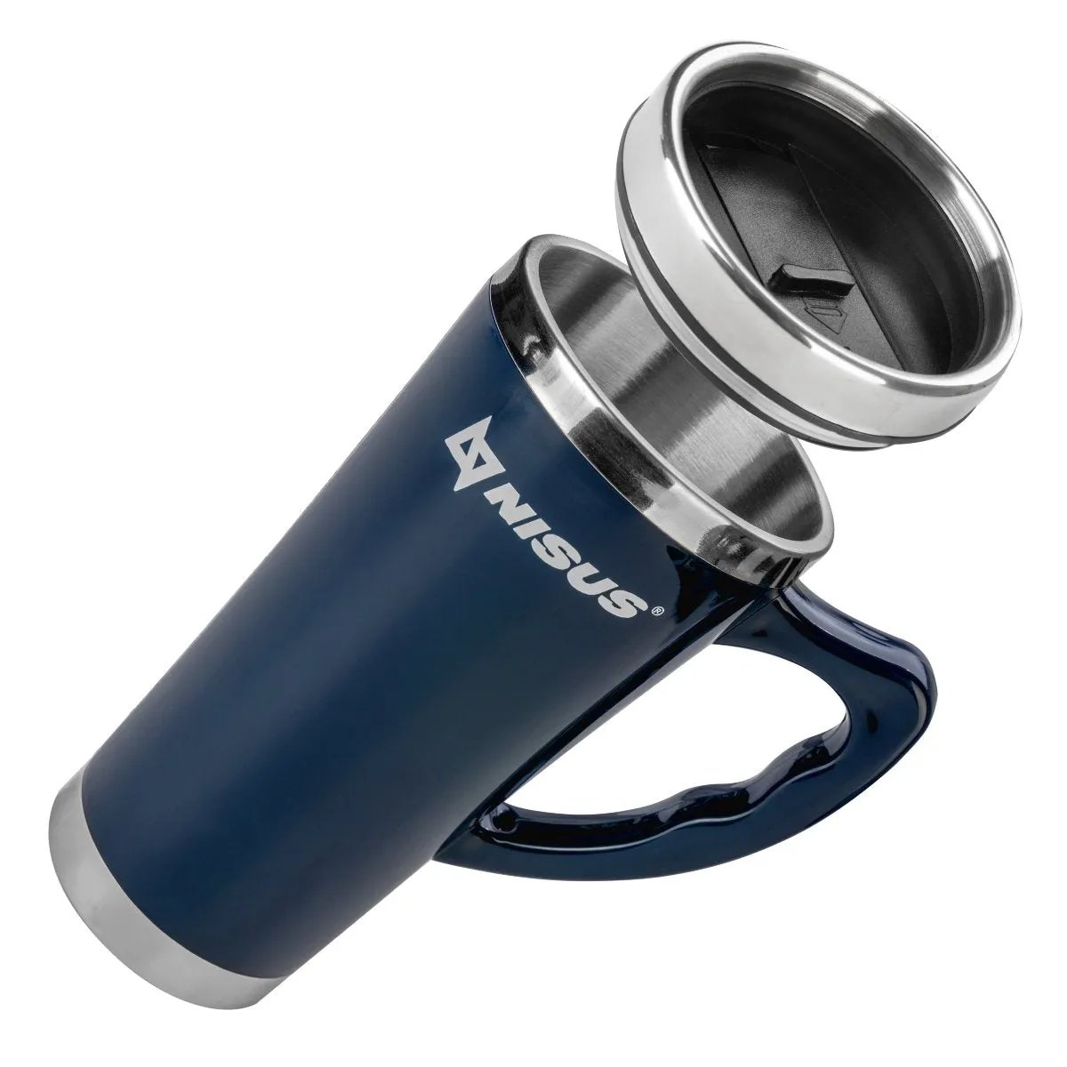 Nisus Stainless Steel Tumbler with Handle and Lid Blue 15 oz
