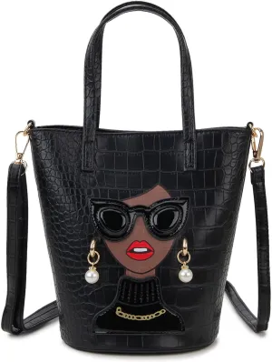 Novelty 3D Lady Face Purse Top Handle Satchel Handbags Clutch Purse for Women Unique Shoulder Bags
