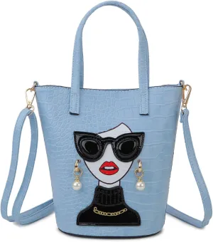 Novelty 3D Lady Face Purse Top Handle Satchel Handbags Clutch Purse for Women Unique Shoulder Bags