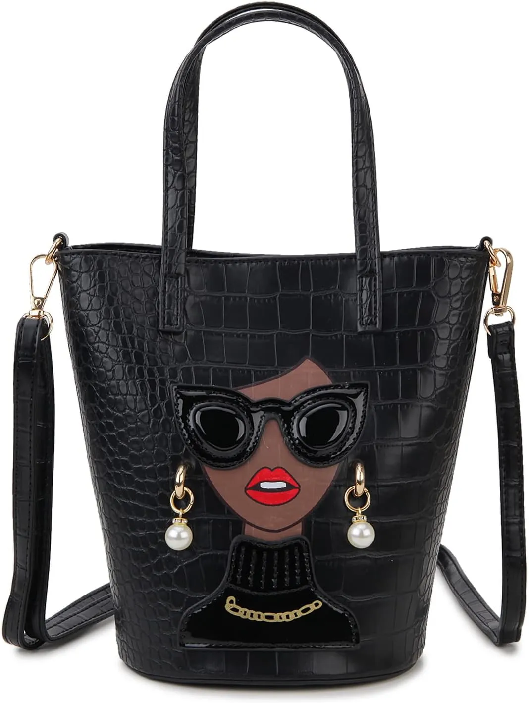 Novelty 3D Lady Face Purse Top Handle Satchel Handbags Clutch Purse for Women Unique Shoulder Bags