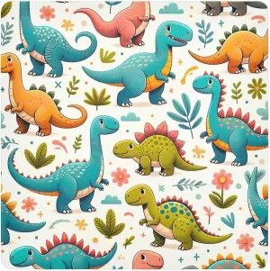 ODAWA Self-adhesive Cloth 17.7"x17.7" Dinosaur Fun Green Camera Protective Wrap Lightweight Foldable Wrapper for Camera Accessories