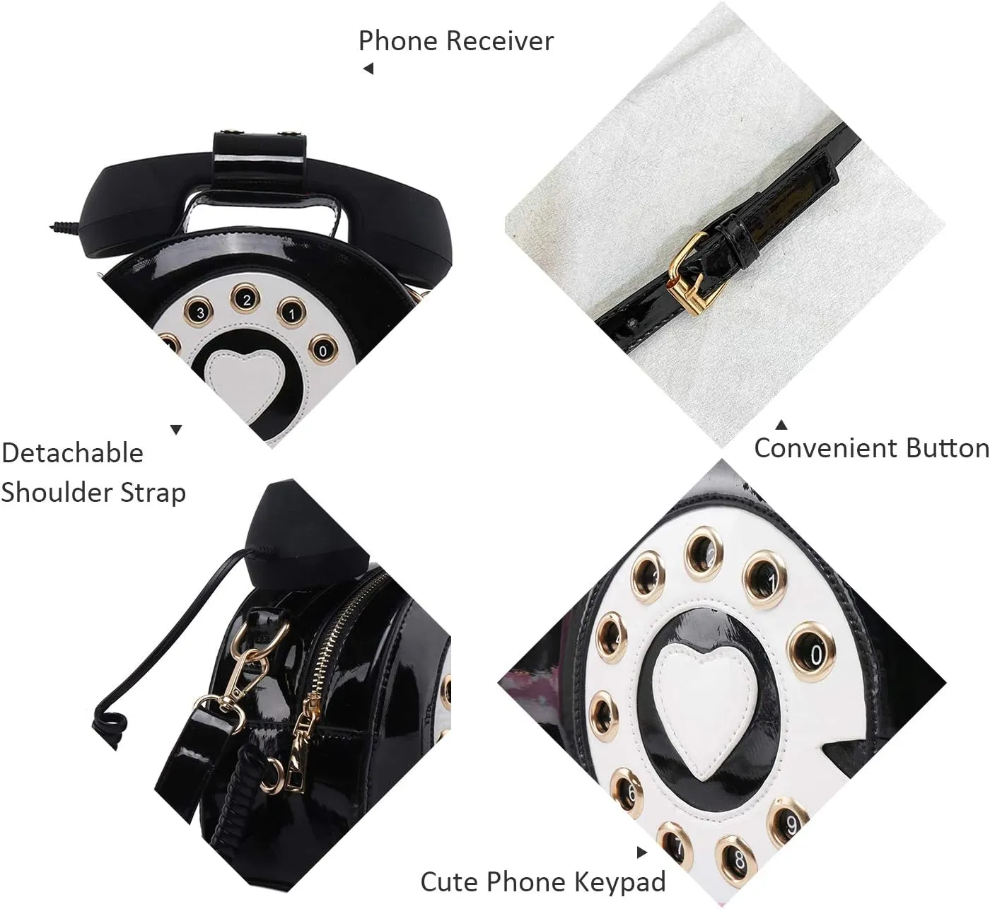 Oweisong Fun Telephone Purse for Women Novelty Pink Phone Tote Handbags Top Handle Shoulder Crossbdoy Bag